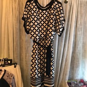 black and white pattern dress